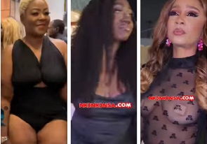 Some ladies captured in racy outfits at the 'All Black Party' event