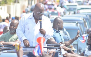Nana Akufo-Addo addressing the crowd at the rally