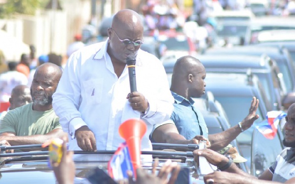 Nana Akufo-Addo addressing the crowd at the rally