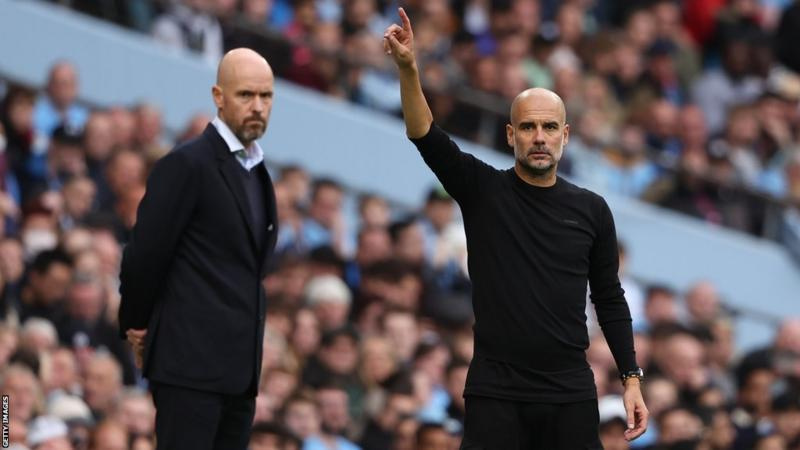 Kocin Manchester United Ten Hag da na Manchester City Pep Guardiola