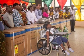 Jomoro MCE donated items to PWDs