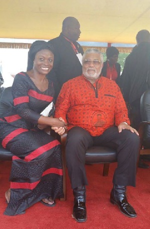 Diana Asamoah and ex president J J Rawlings