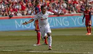 Latif Blessing celebrating a goal