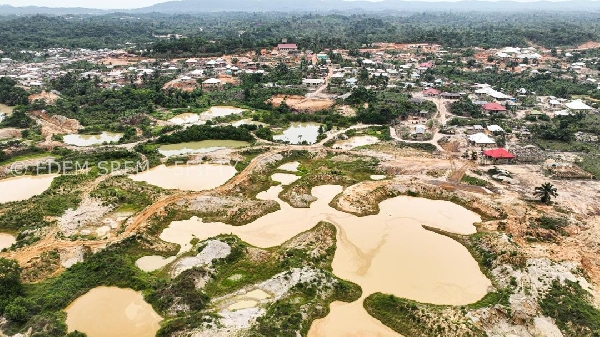 File photo of farmlands devatated by galamsey