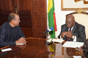 President Akufo-Addo (right) in a discussion with Mr. Sidibe, at his office Photo Godfred B Gibbah.