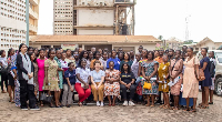 Selected nurses and mothers at a screening event at the SDA Hospital in the Kwadaso