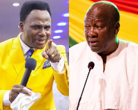 Prophet Amoako Attah (L) says President Mahama (R) was chosen by God