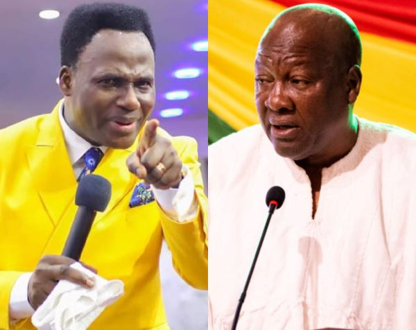Prophet Amoako Attah (L) says President Mahama (R) was chosen by God
