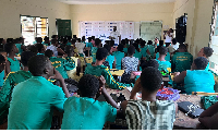 Students are seen seated