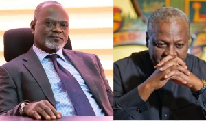Dr Kofi Amoah (L) President John Mahama (R)