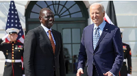 Kenya's President William Ruto poses for a picture with US President Joe Biden