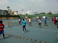 The tennis players competing against each other at the one-day event