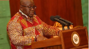 President Akufo-Addo delivering a speech at the event