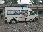 The sprinter bus used in smuggling the cocoa beans