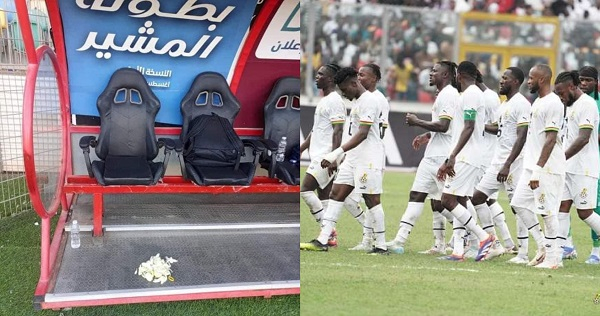 Image of shreds of Onions found at the stadium (left), Black Stars (right)