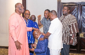 Clergymen praying for MP Ablakwa after their meeting