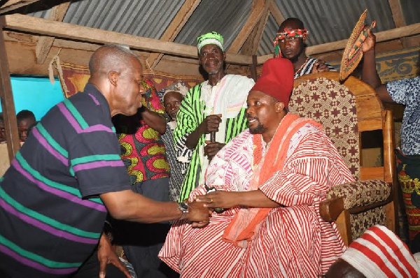 Vice President Amissah-Arthur in a handshake with the chief of Nangodi