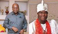 President Mahama (L) and Ooni of Ife (R)