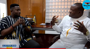 Hassan Ayariga speaking with Etsey Atisu on GhanaWeb TV