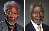 Morgan Freeman on the left and Kofi Annan on the right