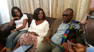 Nyantakyi And Wife, Christine Marie Interacting With Pressmen