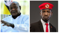 This is the second time Museveni (L) and Bobi Wine (R) are facing each other