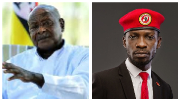 A photo montage of inchttps://cms.ghanaweb.com/beheerumbent President Museveni (L) and Bobi Wine (R)