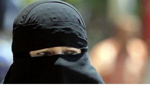 Woman Wears Hijab Full Face Veil