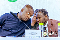Minister of Energy, Dr John Abdulai Jinapor (L) and MD of BOSTenergies, Afetsi Awoonor (R)