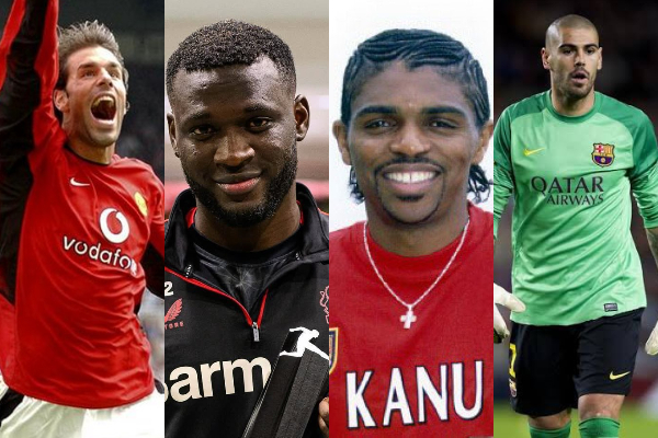 L-R: Ruud Van Nistelrooy, Victor Boniface, Nwankwo Kanu and Victor Valdes