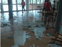 The 'thugs' destroyed ballot papers while counting was ongoing early Friday dawn