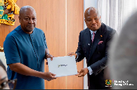 President John Mahama (R) Samuel Okudzeto Ablakwa, Foreign Affairs Minister (L)