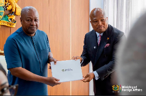 President John Mahama (R) Samuel Okudzeto Ablakwa, Foreign Affairs Minister (L)