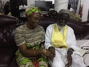 Emma Akyea-Boakye of Zoomlion Ghana Limited with Sheikh Usumanu Nuhu Sharabutu, National Chief Imam