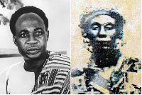 Ghana's first president, Kwame Nkrumah (L), planned to name the airport after Yaa Asantewaa (R)
