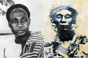 Ghana's first president, Kwame Nkrumah (L), planned to name the airport after Yaa Asantewaa (R)