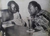 Joshua Kwabena Siaw (Left) is seen here with the Asantehene Otumfuo Opoku Ware II (Right)