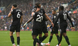 Kudus Mohammed celebrated his first goal with his teammates