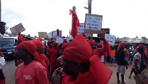 The group is protesting government plans to relocate their main campus