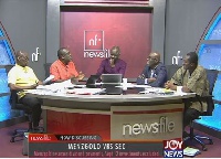 L-R Newsfile panelists: Kweku Baako, Kofi Bentil, Samson Lardy Inusah Fuseini and Afenyo-Markin