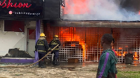 A picture of  the school burning