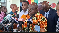 Kofi Amankwa-Manu speaking to the media