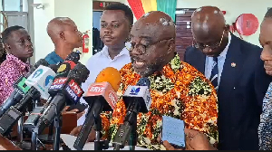 Kofi Amankwa-Manu speaking to the media