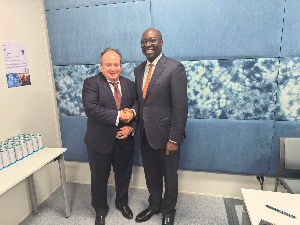 Finance Minister Dr Cassiel Ato Forson with European Investment Bank (EIB) VP Ambroise Fayolle