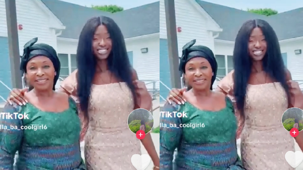 Veteran Ghanaian actress Rose Mensah (L) and her daughter (R)