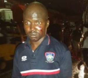 FC Ifeanyi Ubah fan allegedly injured by Heartland FC fans (Pix credit Vanguard Nigeria).