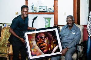 Master of a digital art, Danny Arthurz (L) and former president JA Kuffour (R)