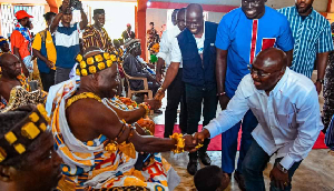 Nana Odam Gyamfi, the President of Akroso traditional council and Dr Bawumia