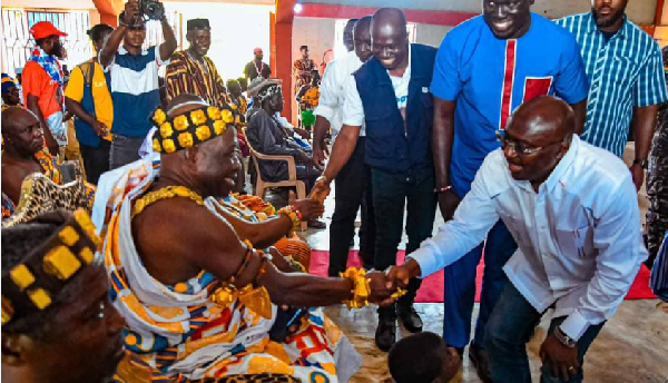 Nana Odam Gyamfi, the President of Akroso traditional council and Dr Bawumia