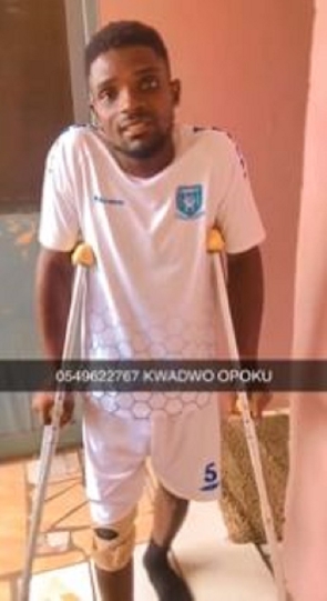 A photo of the injured Kwadwo Opoku